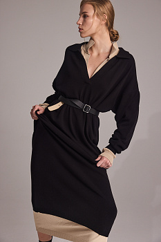 Платье с воротником вязаное